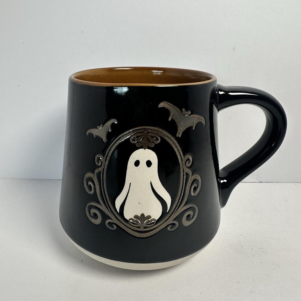 Spectrum Designz Ghost Halloween Coffee Mug Black Ceramic Bats Spooky Cup 2026